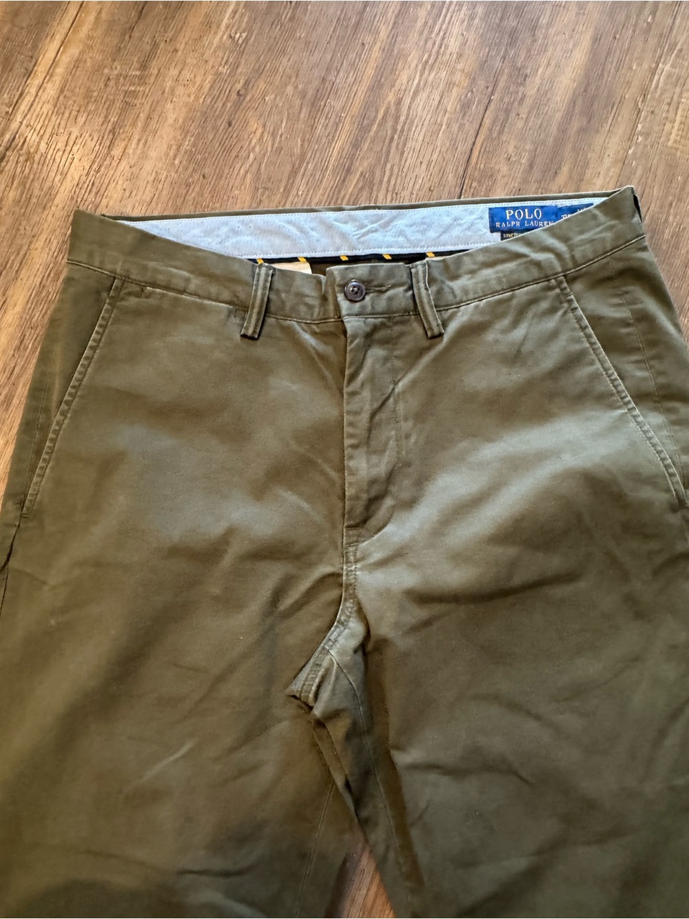 Polo Ralph Lauren The Polo Chino Pant Green Stretch Straight Classic Fit - 32x32 - Picture 3 of 11